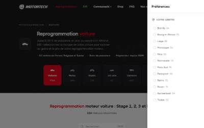Top of the website for Motortech Performance