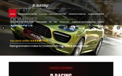 Top of the website for R Racing Reprogrammation, Décalaminage, Conversion Ethanol Flexfuell