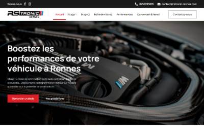 Top of the website for RS Tronic - Rennes