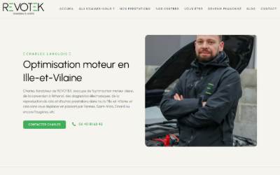 Top of the website for REVOTEK conversion Bioéthanol et reprogrammation - Ille et vilaine