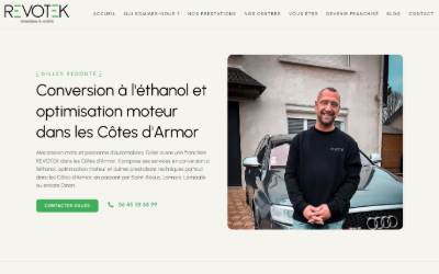 Top of the website for REVOTEK conversion Bioéthanol et reprogrammation - Côtes d'Armor