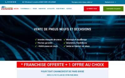Top of the website for MECA TRONIC CENTER | Pneus Pare-Brise Électronique Automobile | Orléans