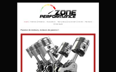 Top of the website for ZONE PERFORMANCE