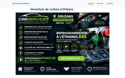Top of the website for Carsservices Reprogrammation
