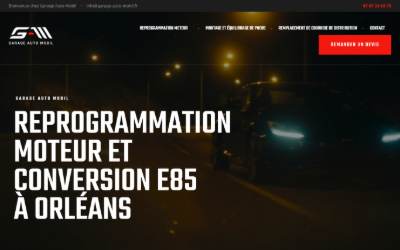 Top of the website for Garage auto mobil