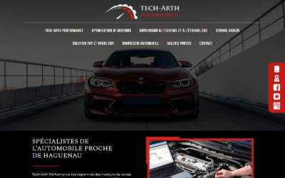 Top of the website for Tech-arth performance