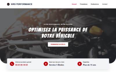 Top of the website for WRS Performance
