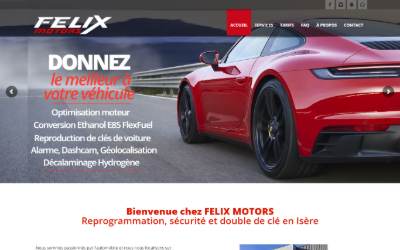 Top of the website for FELIX Motors