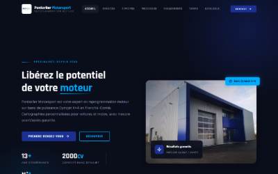 Top of the website for PONTARLIER MOTORSPORT