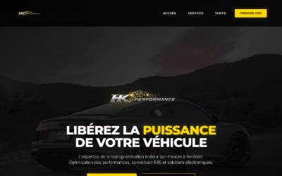 Top of the website for HK PERFORMANCE