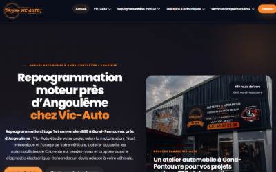 Top of the website for VIC-AUTO - Reprogrammation moteur Angoulême