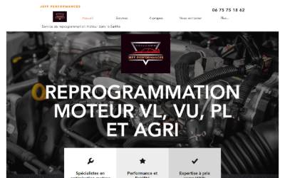 Top of the website for Jeff Performances