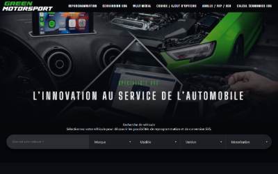 Top of the website for Green Motorsport - Reprogrammation Moteur & Conversion Ethanol E85