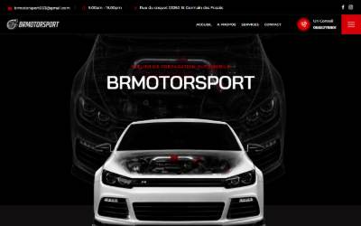 Top of the website for Garage brmotorsport , mécanique général , reprogrammation moteur