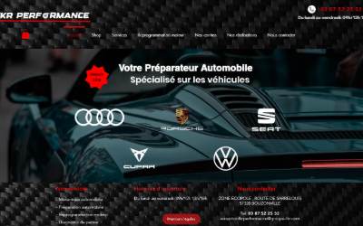 Top of the website for FKR PERFORMANCE