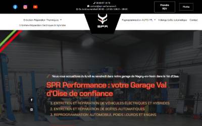 Top of the website for GARAGE SPR PERFORMANCE