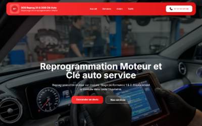 Top of the website for SOS Reprog 24 & SOS Clé Auto