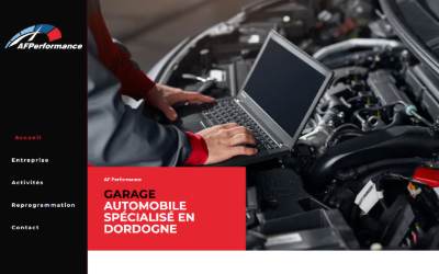 Top of the website for AF Performance