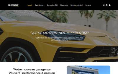 Top of the website for GARAGE VAUVERT ELM PERFORMANCE - Reprogrammation Moteur