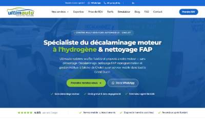Top of the website for Ultimauto | Nettoyage fap, Décalaminage hydrogène & Reprogrammation moteurs