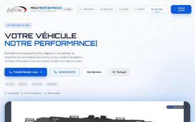 Top of the website for MKS PERFORMANCE