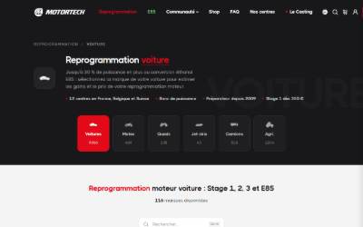 Top of the website for Motortech Bourg-en-Bresse - Reprogrammation Moteur & Ethanol E85