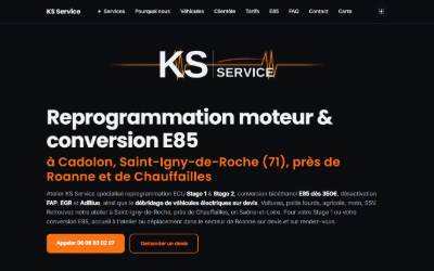 Top of the website for KS service reprogrammation