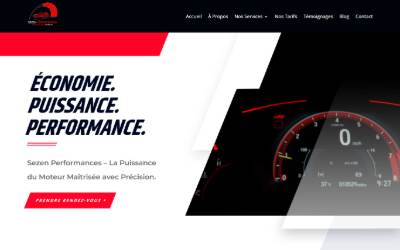 Top of the website for SEZEN PERFORMANCES - Reprogrammation Moteur - Conversion bio éthanol - Installation d'options - CarPlay