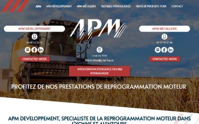 Top of the website for APM Développement- Reprogrammation moteur