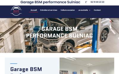Top of the website for Garage BSM Performance Sulniac