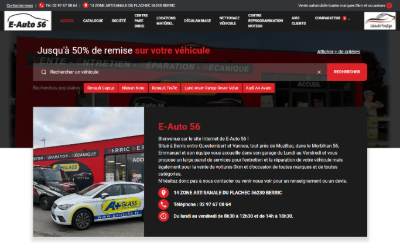 Website preview for E-AUTO 56 - Garage auto et concessionnaire à Berric, spécialiste toutes marques et reprogrammation moteur.