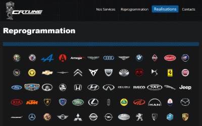 Top of the website for CR Tune Reprogrammation St1 Ethanol
