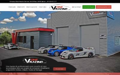 Top of the website for Vone Racing Valence