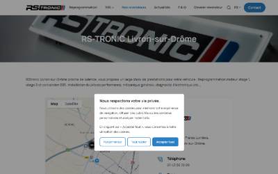 Top of the website for RS-Tronic | Dynaruptor - Garage mécanique, reprogrammation moteur et préparation auto