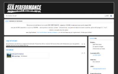 Top of the website for Seb Performance