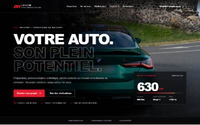 Top of the website for Garage DHCustomPerformanceRacing