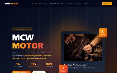 Top of the website for MCW Motor