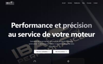 Top of the website for IBA Performance