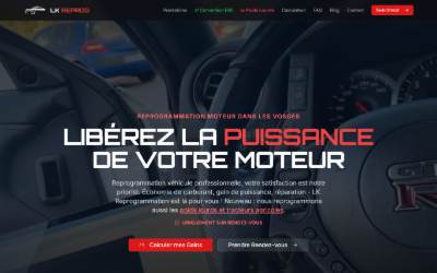 Top of the website for LK Reprogrammation Moteur