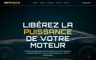 Top of the website for Optimeca Reprogrammation moteur à domicile