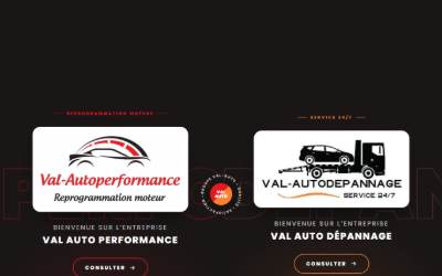 Top of the website for Val-Autoperformance