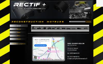 Top of the website for RECTIF + GILBERT ROLLIN RECONSTRUCTION MOTEUR