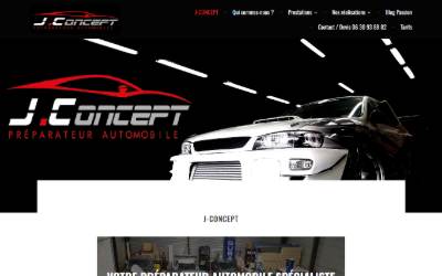Top of the website for J-Concept Préparateur automobile