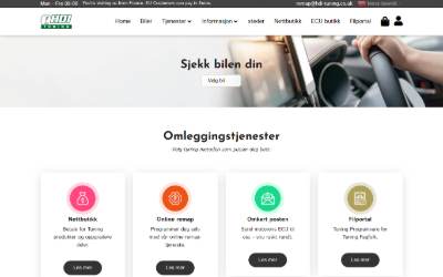 Top of the website for HDI Tuning Norway