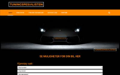 Top of the website for Tuningspesialisten Bodø