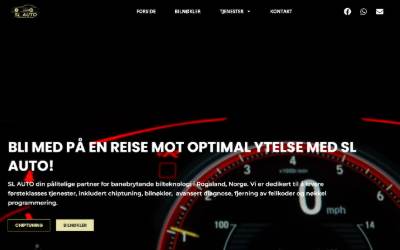 Top of the website for SL Auto (Bilnøkkel og Chiptuning)
