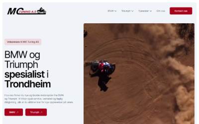 Top of the website for MC Tuning AS