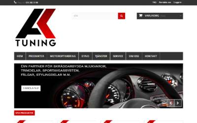 Top of the website for AK-Tuning Jönköping Motoroptimering