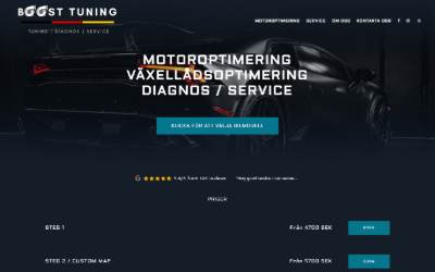Top of the website for Boost Tuning - Motoroptimering Göteborg / Kungälv