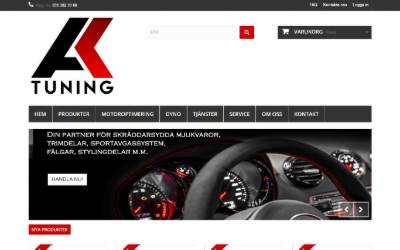 Top of the website for AK-Tuning Stockholm Motoroptimering